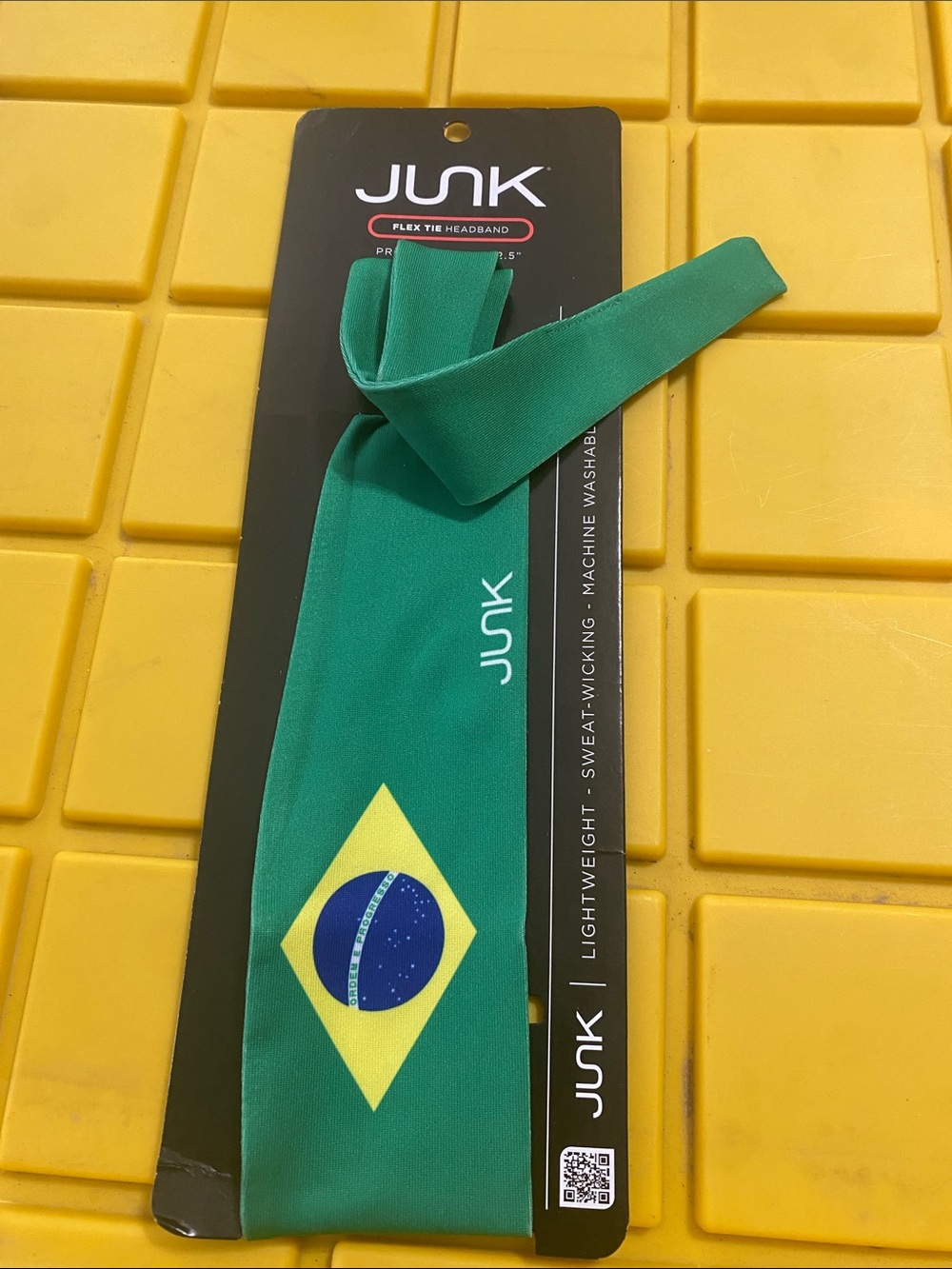 JUNK Green Brazil Graphic Flex-Tie Headband